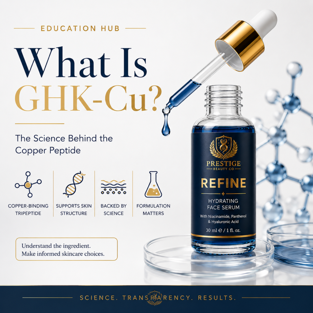 What is GHK-Cu skincare education guide by Prestige Beauty Co
