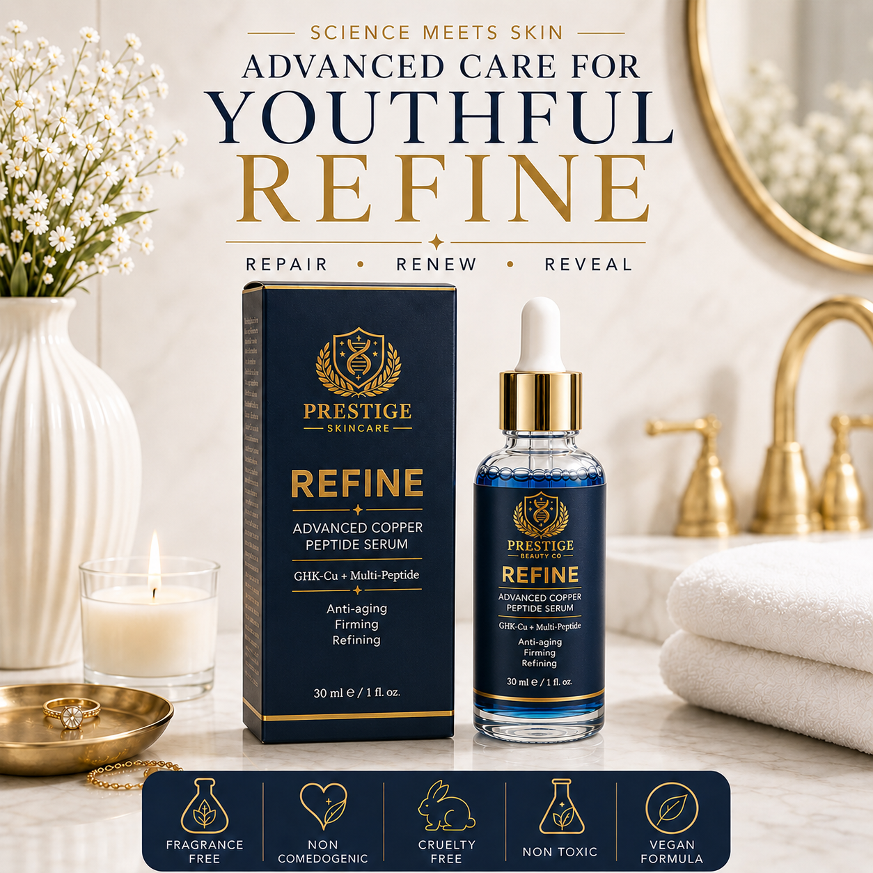 REFINE GHK-Cu peptide serum by Prestige Beauty Co